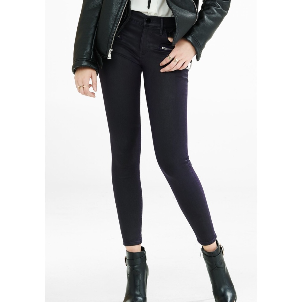 Express Jeans Mid-rise black coated denim